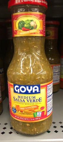 Goya Medium Verde Salsa 17.6 oz Bottle Picante Chip Sauce Dip