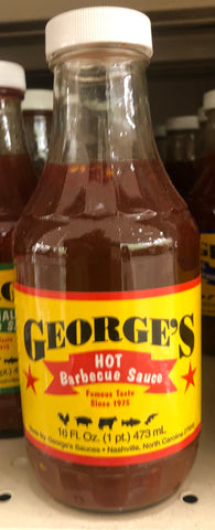 George's Hot Barbecue Sauce 16 oz BBQ Wing Marinade Chicken Beef Hot Dip