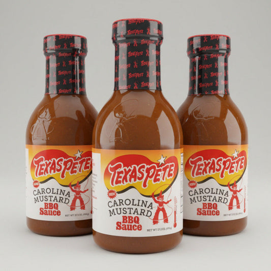 3 Bottles of Texas Pete Carolina Mustard BBQ Sauce, 17.5 oz