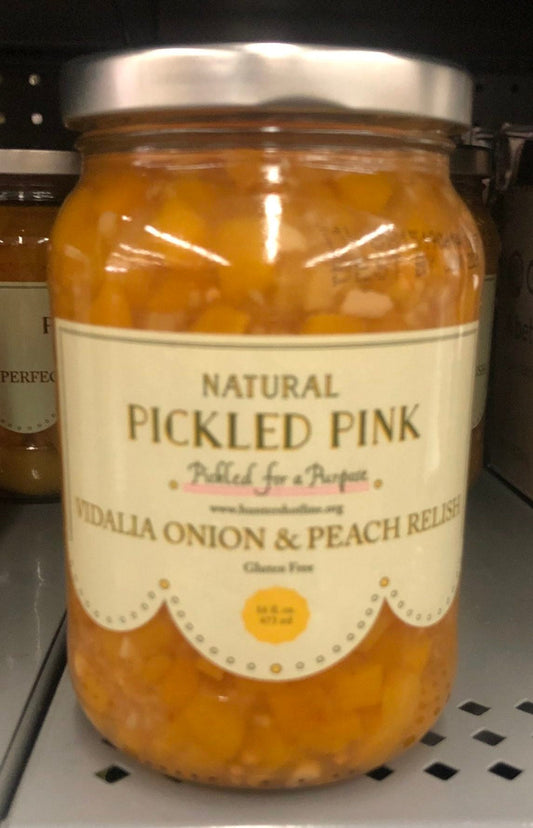 Natural Pickled Pink Vidalia Onion & Peach Relish, 16 oz