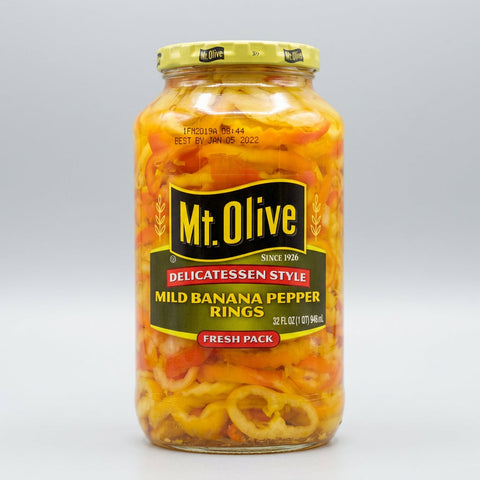 Mount Olive Deli Style Mild Banana Pepper Rings 32 oz (Copy)
