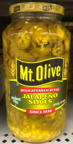 Mount Olive Deli Style Jalapeno Slices 32 oz Mt Pickles Quart Peppers Sandwich