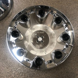 Pair of GMC SIERRA 3500 Dually 8 LUG CHROME WHEEL HUB CENTER CAPS NEW