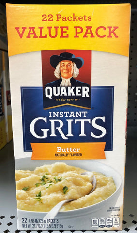 Quaker Instant Grits Butter Flavor Value Pack 22 Packets Breakfast Corn