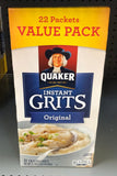 Quaker Instant Grits Original Value Pack 22 Packets Breakfast Corn