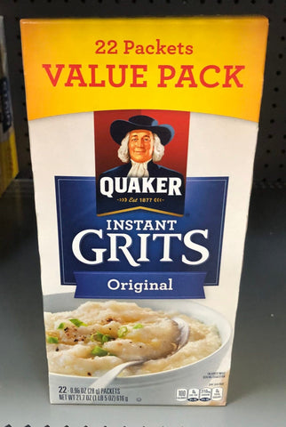 Quaker Instant Grits Original Value Pack 22 Packets Breakfast Corn