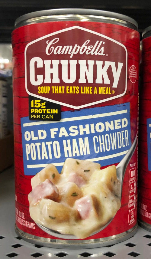 12 Cans of Campbell's Chunky Potato and Ham Chowder Soup, 18.8 oz