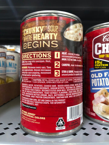 12 Campbell's CHUNKY Potato and Ham Chowder Soup 18.8 oz Cans