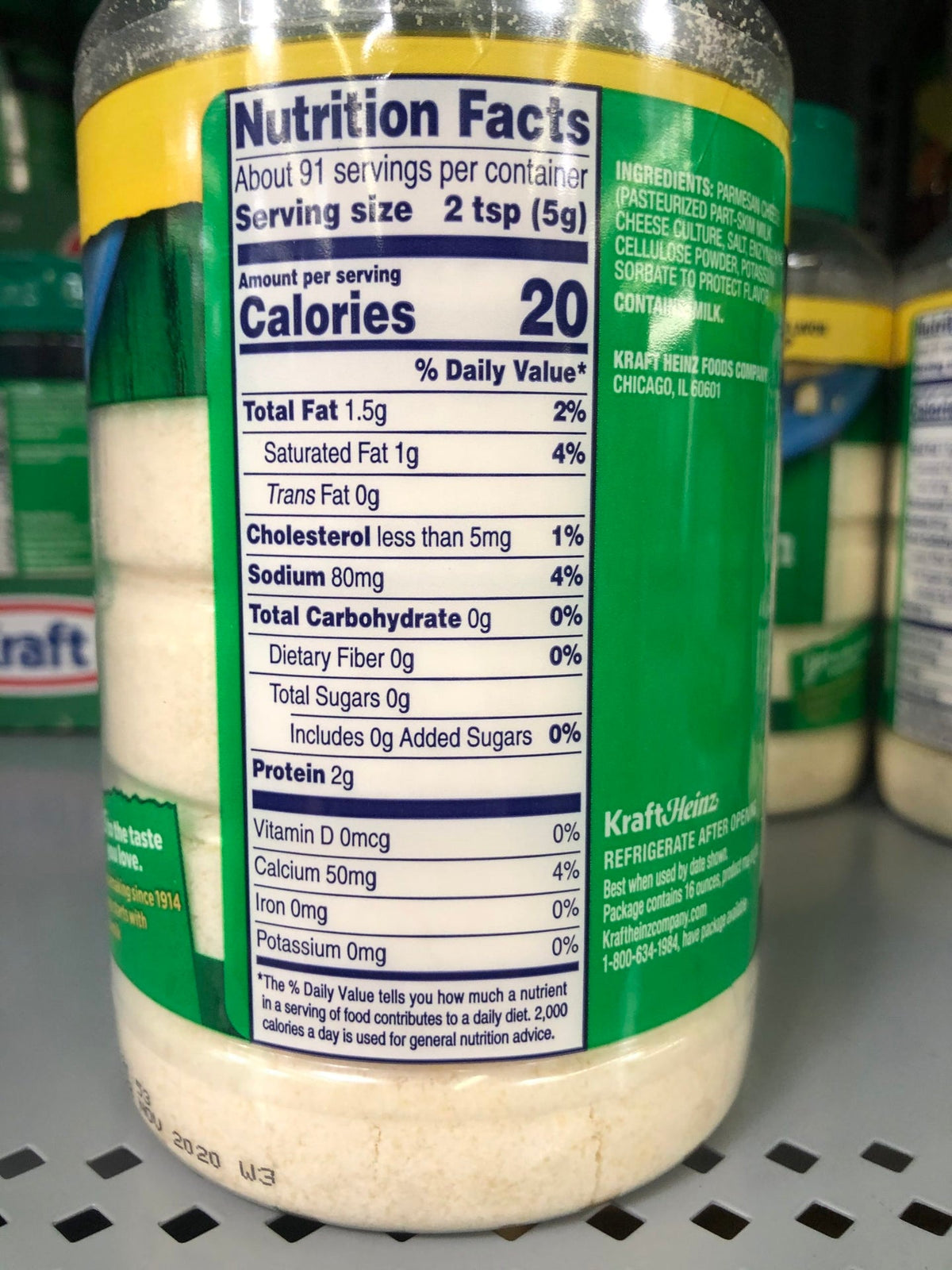 Kraft Grated Cheese Parmesan Cheese 16 oz Jar