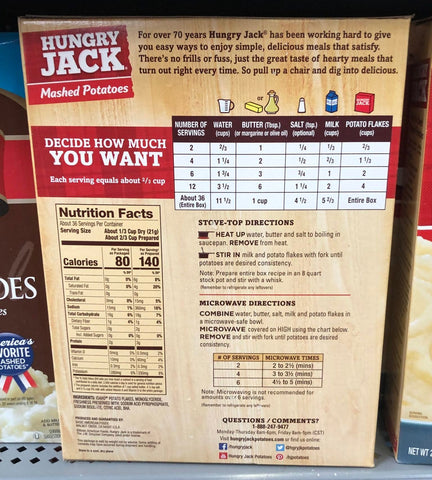 Hungry Jack Mashed Potatoes 26.7 OZ Instant Dried Gravy Taters