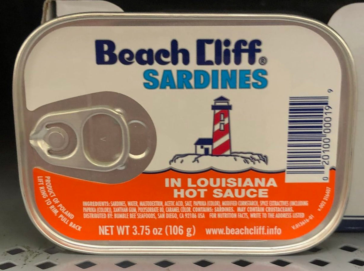 Beach Cliff Sardines in Louisiana Hot Sauce Wild Caught, 3.75 oz