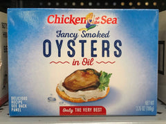 Chicken of The Sea Fancy Smoked Oysters in Oil 3.75 oz can tin