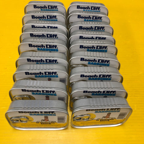 18 Cans Beach Cliff Sardines in Yellow Mustard Sauce Herring Snack Kipper Fresh