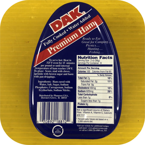 12 Dak Premium Canned Ham 16oz (1LB.) Cooked ONE DOZEN FREE SHIP