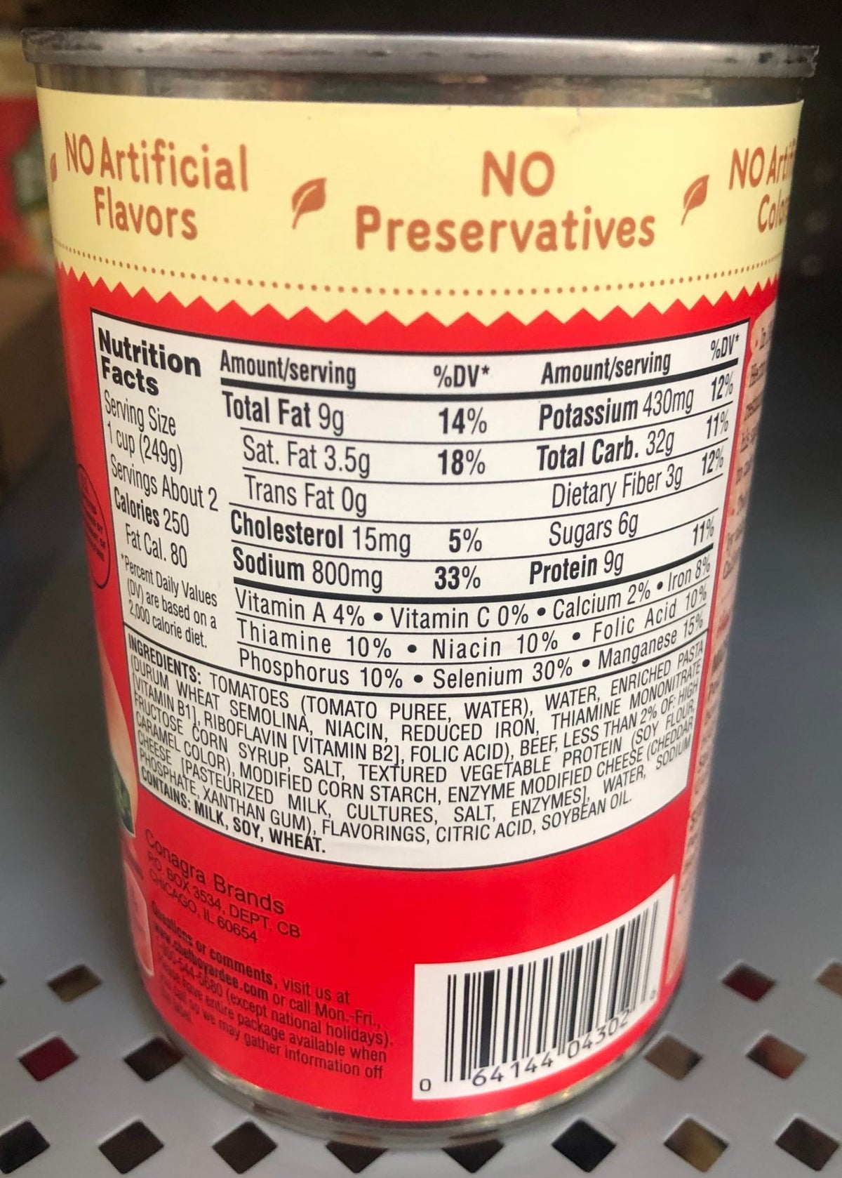 16 Chef Boyardee Beefaroni 15 oz Cans