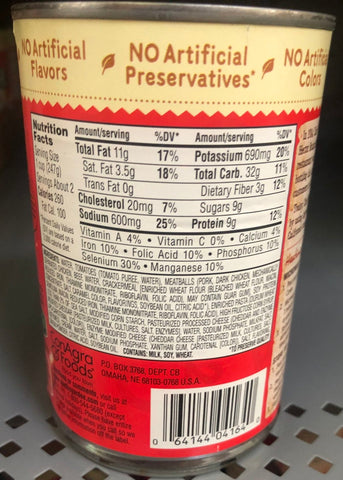 16 Chef Boyardee Mini ABCs and 123s w/ Meatballs 15 oz Cans Pasta