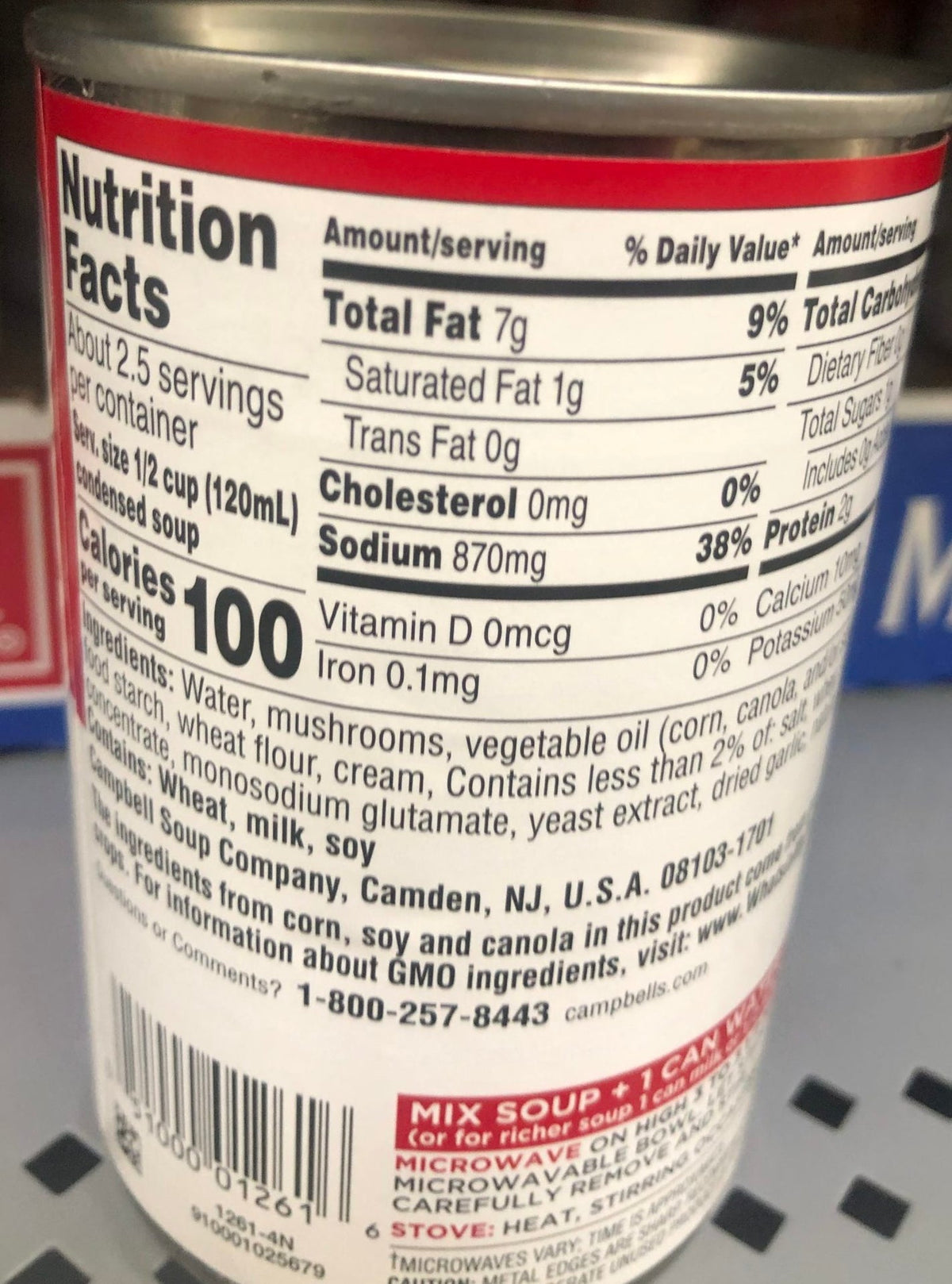 Campbell's Condensed Cream of Mushroom Soup, 10.75 oz