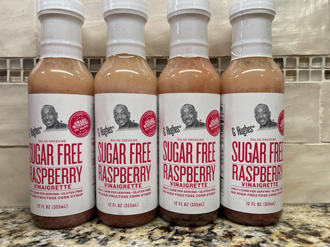 4 BOTTLES G Hughes Sugar Free Raspberry Vinaigrette Salad Dressing 12 oz Bottle