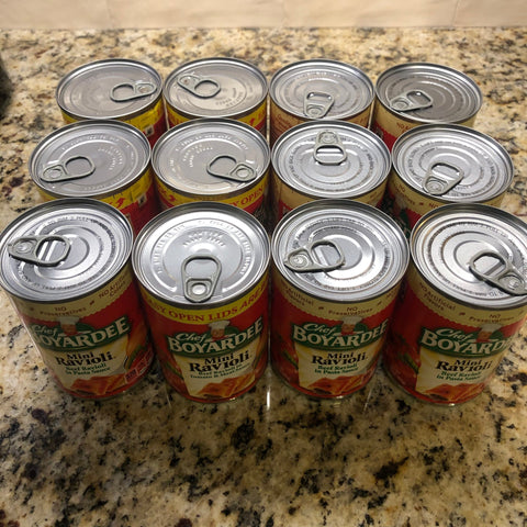 16 Chef Boyardee Mini Ravioli 15 oz Cans Pasta Tomato Sauce