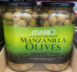 Mario Spanish Premium Manzanilla Olives 42 oz 2 jars stuffed minced pimiento