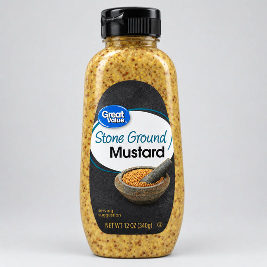 Great Value Squeeze Bottle Stone Ground Mustard, 12 oz