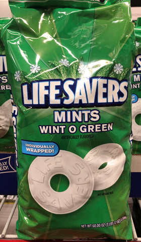 Lifesavers Mints Wint O Green Wintergreen 60 Ounce Bag Apprx 450 Wrapped Pieces