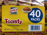 40 packs Toasty Lance Sandwich Crackers Real Peanut Butter NABS