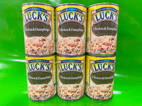 6 CANS Luck's Chicken and Dumplings 15 oz Can Pastry Biscuit heat & eat