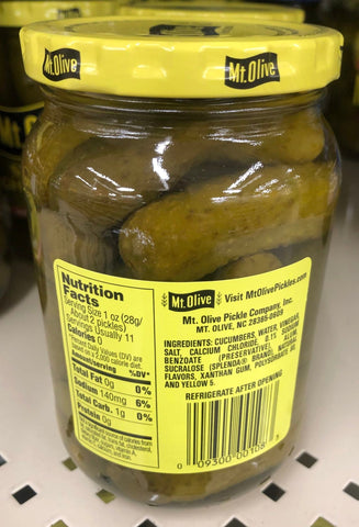 3 JARS Mount Olive No Sugar Added Sweet Gherkins Pickles 16 oz