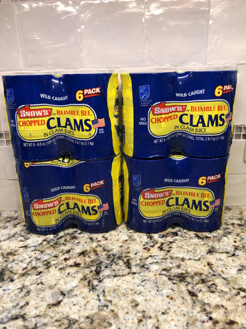 24 CANS BUMBLE BEE Snow's Ocean Chopped Clams Can
