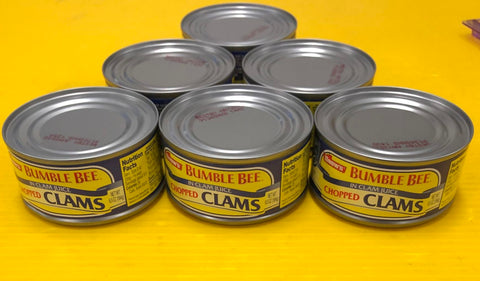 6 CANS BUMBLE BEE Snow's Ocean Chopped Clams Can Chowder Dip