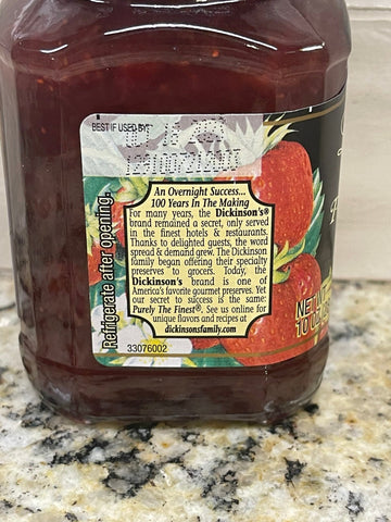 Dickinson's Pure Seedless Pacific Mountain Strawberry Preserves 10 oz