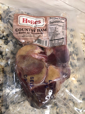 Hobes Country Ham Bone for Seasoning 12 oz Pork Cured Fat Bean Taters Stew