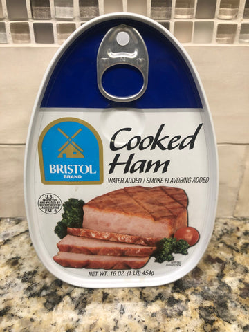 12 Bristol Cooked Canned Ham 16oz (1LB.) dak picnic ONE DOZEN