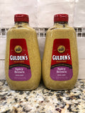 Gulden's Spicy Brown Mustard TWO 24 oz Squeeze Bottles Zesty pretzel topping