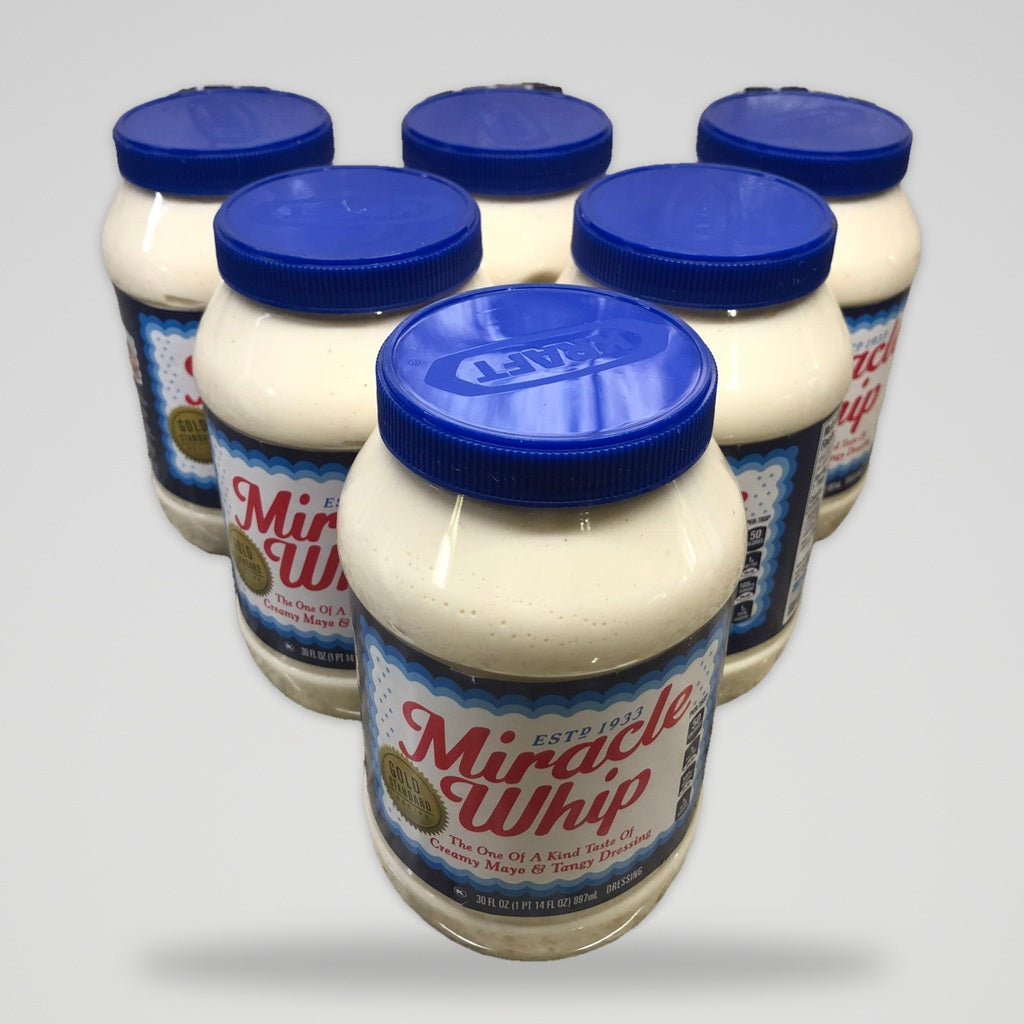 6 Jars of Quart Jars Miracle Whip Original Dressing, 30 oz