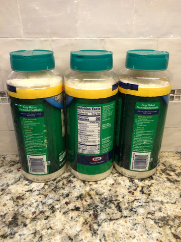 THREE Kraft Grated Cheese Parmesan Cheese 24 oz Jar Spaghetti Alfredo