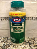 THREE Kraft Grated Cheese Parmesan Cheese 24 oz Jar Spaghetti Alfredo FREE SHIP