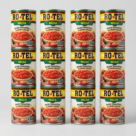 12 Cans of Rotel Mild Diced Tomatoes and Green Chilies, 10 oz