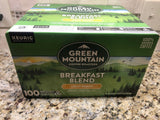 Green Mountain Breakfast Blend Coffee 100 ct Keurig K cup Pods FREE SHIP