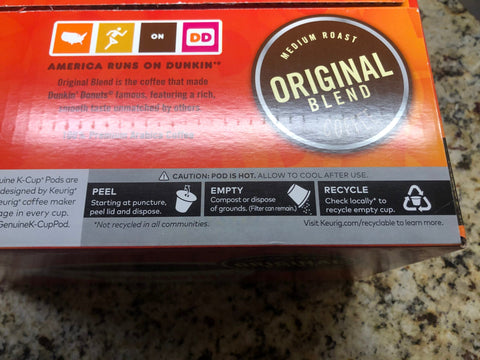 Dunkin' Donuts Original Blend Coffee 72 Keurig K cup Pods FREE SHIP