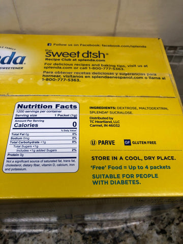 1200 Packets Splenda No Calorie Sweetner Sugar Substitute tea coffee