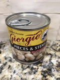 24 Giorgio Mushroom Pieces and Stems 4 oz Cans soup casserole pizza FREE SHIP