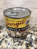 24 Cans of Giorgio Mushroom Pieces and Stems, 4 oz
