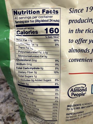 Blue Diamond Whole Natural Almonds, 40 oz
