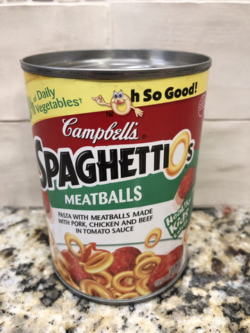 12 Campbell's SpaghettiOs Pasta with Meatballs Cans Tomato Sauce
