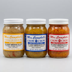 Mrs. Campbell's Chow Chow Sampler 3 Jars: Regular, Hot & Sweet Vidalia (Copy)