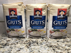 Quaker Instant Quick Grits White Hominy 15 lbs 3 pk Breakfast Corn FREE SHIP