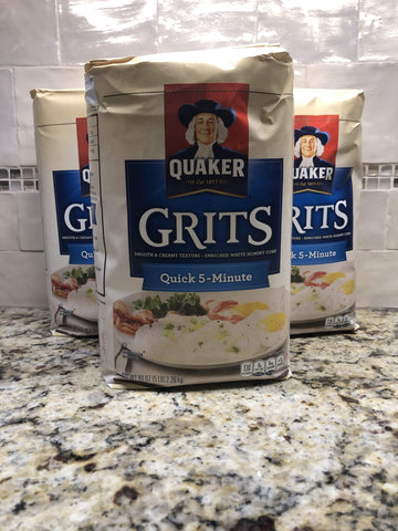 Quaker Instant Quick Grits White Hominy 15 lbs 3 pk Breakfast Corn FREE SHIP