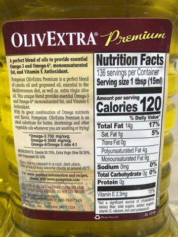 Pompeian OlivExtra Premium Mediterranean Blend Oil 2 pk Bottle Olive FREE SHIP